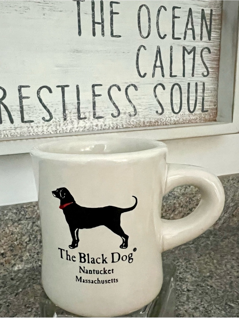 The ORIGINAL Black Dog NANTUCKET White Mug